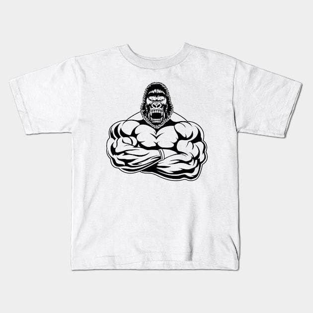 Anthropomorphic gorilla bodybuilder. Kids T-Shirt by STARSsoft